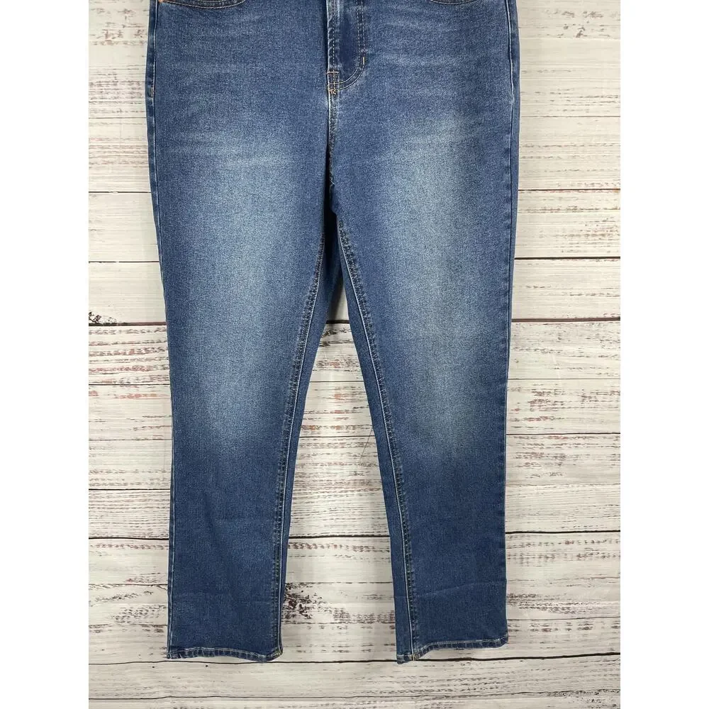 Frye Jeans Womens 4/27 Blue High Rise Slim Straight Stretch Denim Pants - Picture 3 of 12